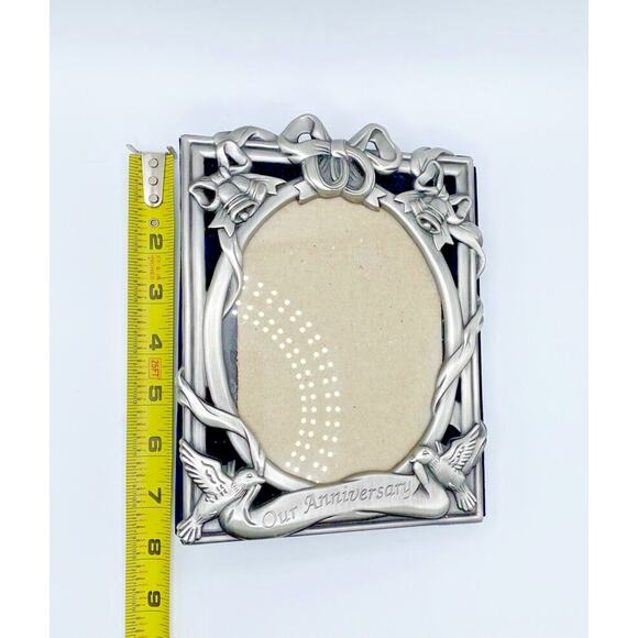 Photo Album Pewter Finish Anniversary Frame Holds 80 4x6 Photos Wedding Gift - Picture 8 of 10